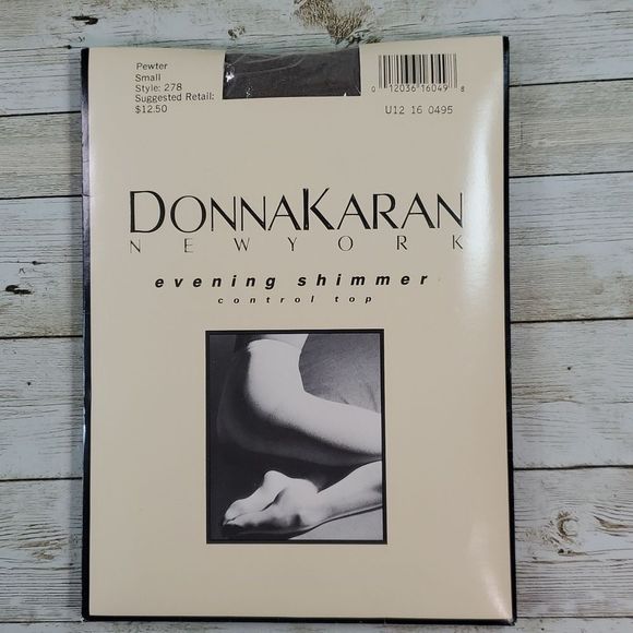 NEW Vintage Donna Karen New York Pantyhose Pewter Evening Shimmer Control Top NY - Picture 1 of 10